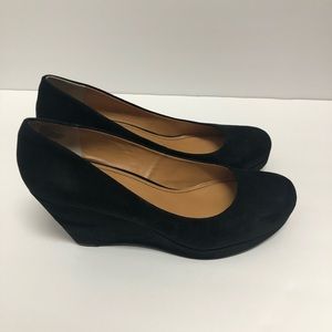 Women’s A.N.A. Black Suede Wedges Sz 11M